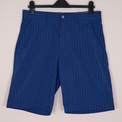 Callaway Herren blau gestreift Zip Fly bestickt Golfshorts W32