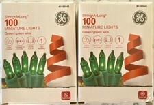 GE 'STRING-A-LONG' 100 MINIATURE GREEN LIGHTS - 20.6 FT