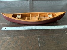 Modelo de canoa de pesca india de madera granate de 18" réplica decoración barco sin remos
