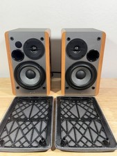 Edifier R1280T Powered Bookshelf Speakers Wood Finish EUC Tested Complete Remote