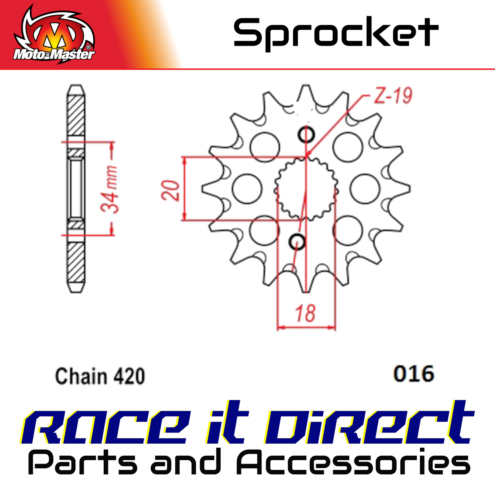 Sprocket for HONDA CRF 150 RB 2007-2015 Front Steel 15T MotoMaster