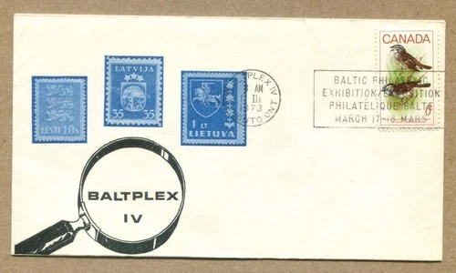 CANADACANADA 1973 BALTPLEX IV Baltic Philatelic Exhibition, 6¢ Sc#496i FDC
