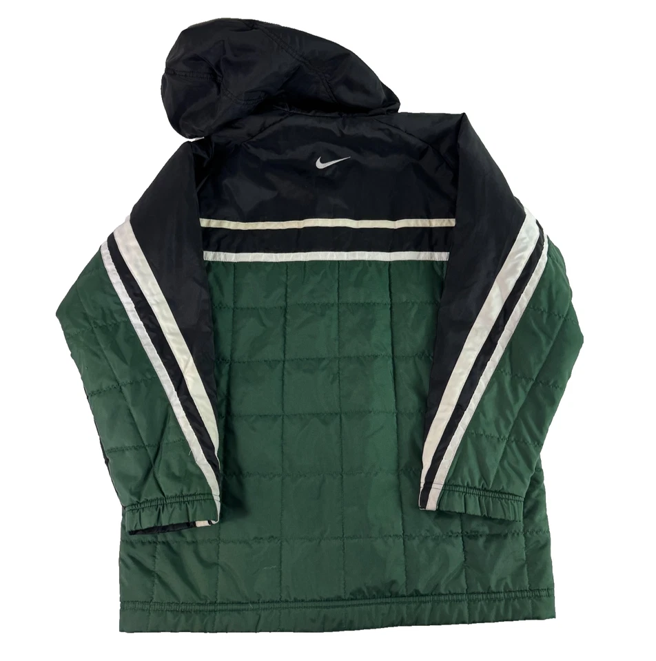 De Colección Nike Chaqueta Juvenil Parka Con Capucha Larga Cremallera Completa Fútbol Entrenador Retro Verde L Foto 3 de 4