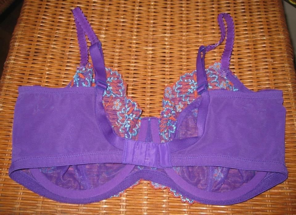 Sujetador con aros Panache 5051 "Ariza" púrpura floral transparente para mujer 38F Foto 2 de 4