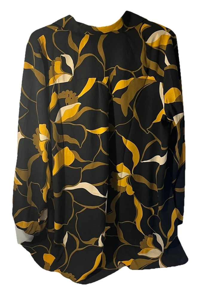 Blusa túnica estampada Colleen Lopez para mujer talla M con cuello y cuello en V mangas largas Foto 2 de 3