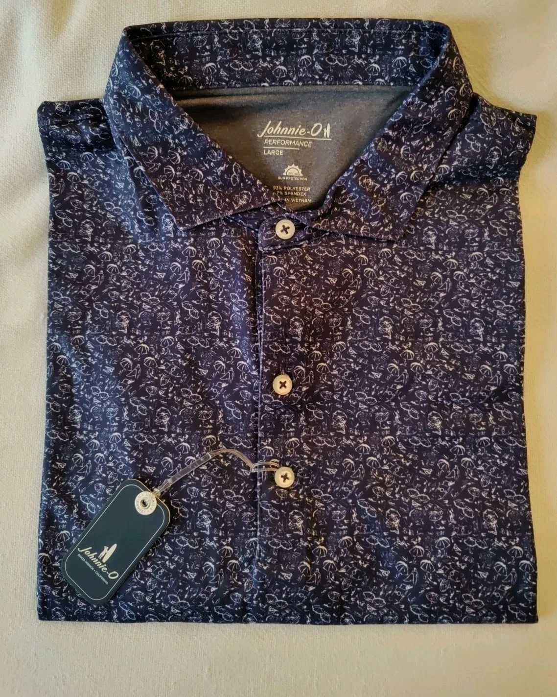 NWT LARGE Johnnie-O Boggings Performance Polo MSRP $98