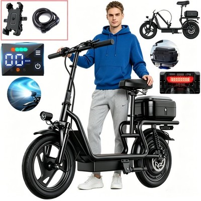 ZAZAWORK Klappbar Elektroroller 48V15AH 14'' Electric Scooter mit Korb E-Scooter