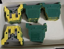 NEW ALLEN-BRADLEY 1492-WG4 TERMINAL BLOCKS SER B GREEN/YELLOW LOT OF 25 