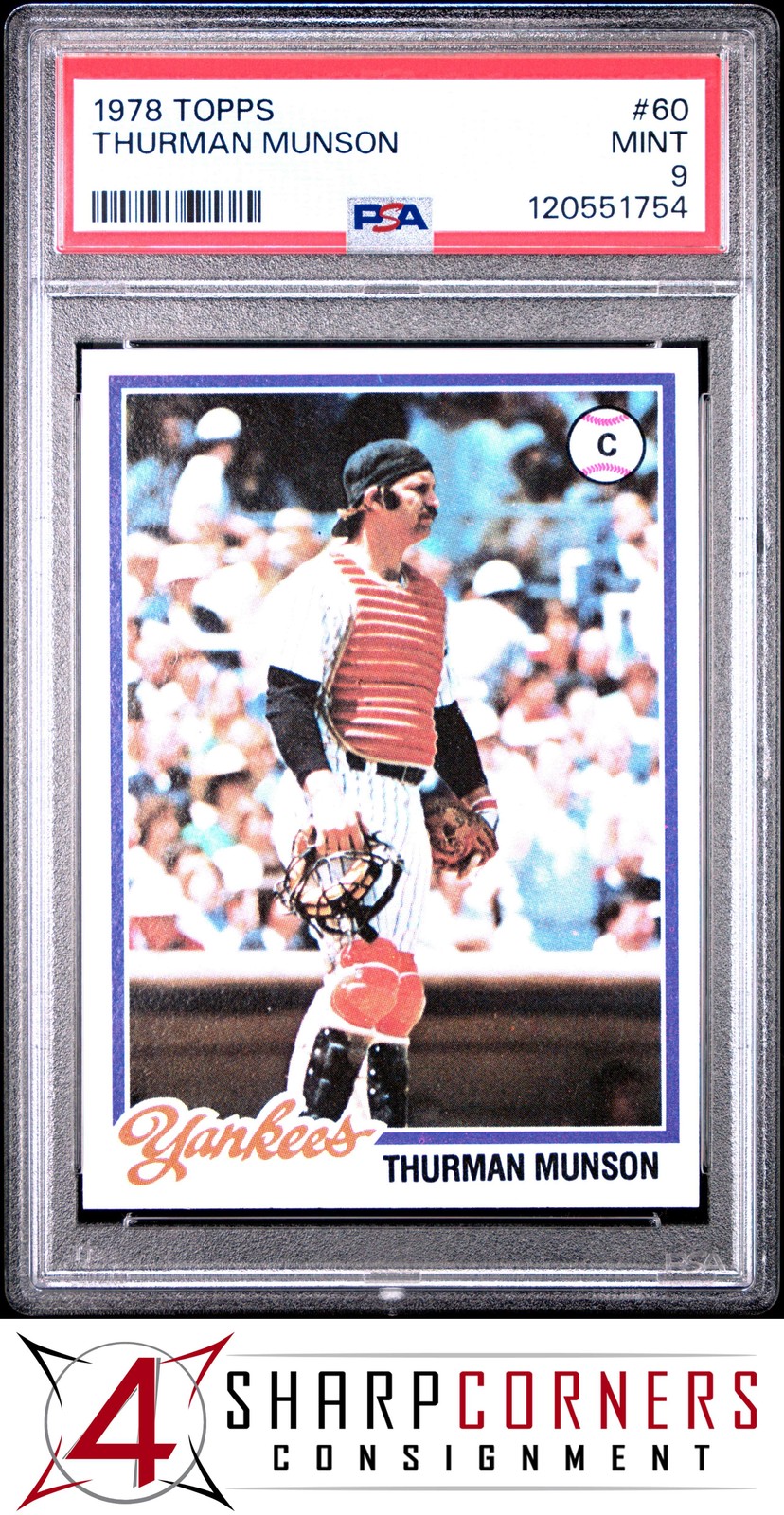 1978 TOPPS #60 THURMAN MUNSON YANKEES PSA 9