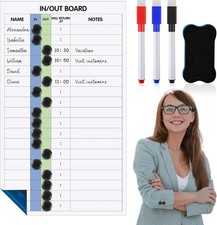 Lincia in and Out Dry Erase Board 15 x 26 in/Out Board for Office Employee 18 Na