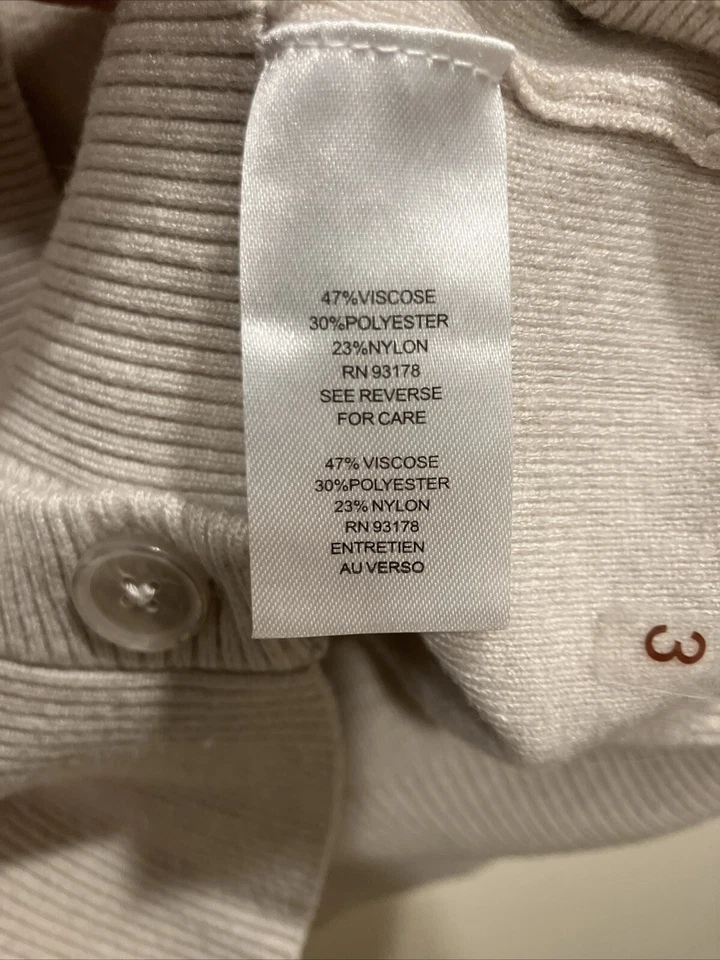 Cárdigan Tahari Mujer Talla M Tostado Botón Frontal Completo Foto 4 de 4