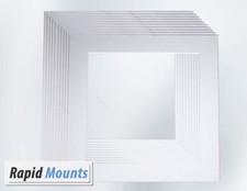 10 Pack Square Mounts for Picture / Photo frames- White Core board Various Sizes