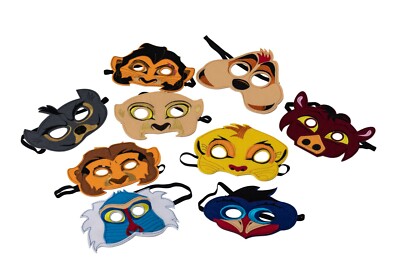 Kinder Löwe Tier König Maske Handzeichen Filz Safari Geburtstag Party Kind Filz