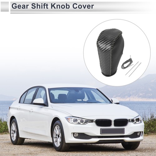 Car Gear Shift Knob Cover for BMW 3 Series 2004-2012 Black Carbon Fiber Grey - Picture 2 of 6