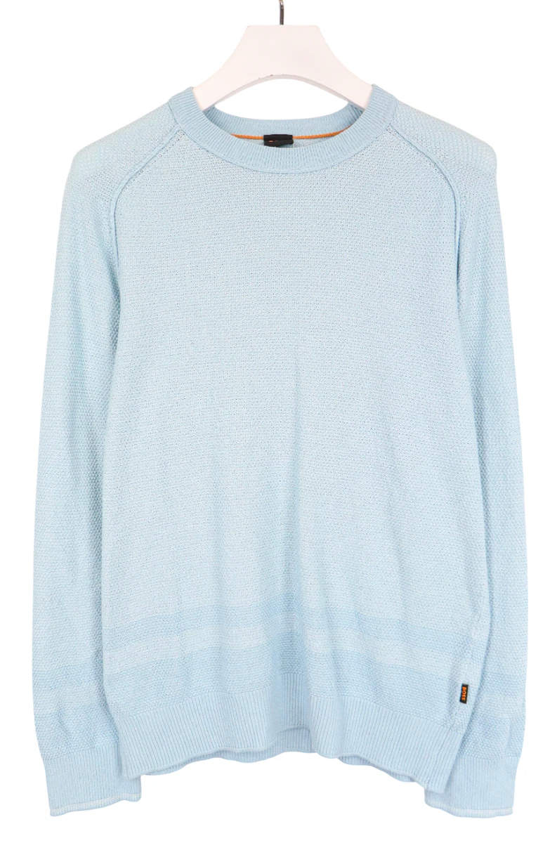 Pull Homme HUGO BOSS Taufan Col V Bleu - Taille XL, Coton, Occasion Très Bon état