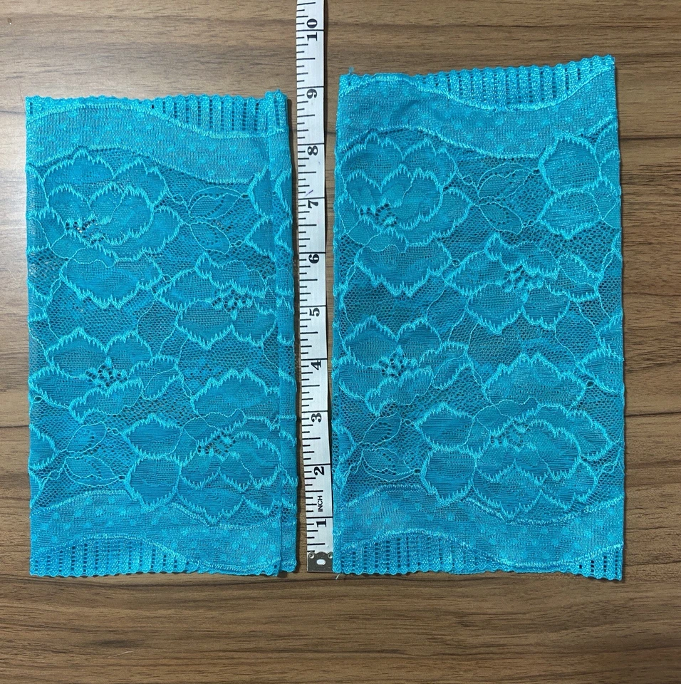 Juego de 5 pares de puños/toppers de botas de encaje elástico aspecto satinado nuevos en paquete Foto 3 de 4