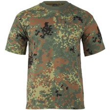 Army Mens Top Combat T-Shirt Military Tee BW Flecktarn German Camouflage S-3XL