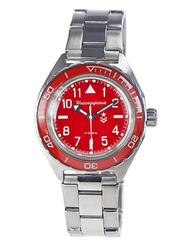 Vostok Komandirskie 650840 Watch Mechanical Automatic Watch Red New USA Seller