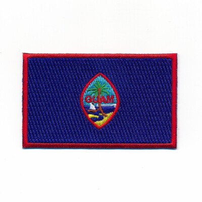 40 x 25 mm Guam Flagge Hagåtña Agana Flag USA Patch Aufnäher Aufbügler 1370 A