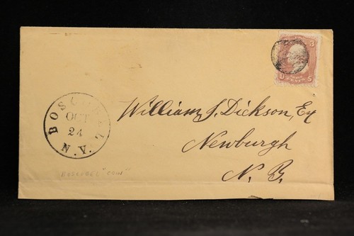 New York: Boscobel 1860s #65 Cover, Fancy Coin Cancel, DPO Westchester Co