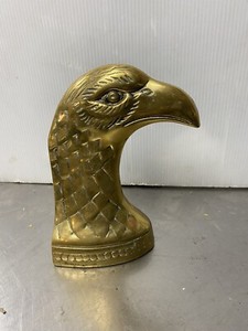 Single Vintage Brass Patriotic Eagle Bust Bookend