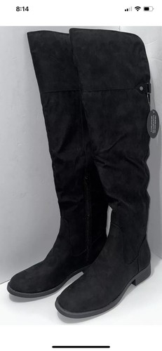 sun + stone women allice over the knee black wide calf boots - Picture 8 of 8