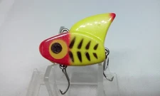 Vtg KAUTZKY LAZY IKE Shark Ike/Sail Shark yellow Lipless Crankbait Fishing Lure