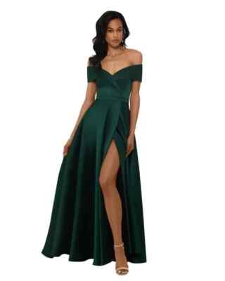 slim fit dress slacks Francesca Satin Halter Tie Neck Floor Length Dress main image 0
