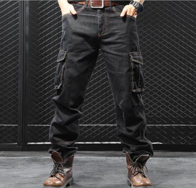 Men's Jeans Denim Casual Cargo Pants Combat Work Tactical
