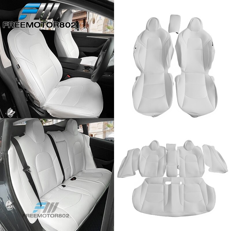 For 17-23 Tesla Model Leather Full Set Car Seat Cover Waterproof