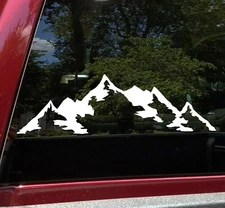 Mountains Vinyl Decal V2 | Range Peaks Snow Camping Hiking | Die Cut Sticker
