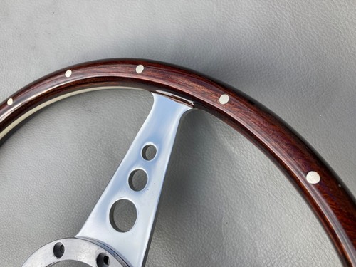Period Style 14inch 3 Spoke (Flat) Woodrim Steering Wheel - Nice Condition - 第 8/12 張圖片