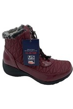 Khombu Waterproof Winter Ankle Snow Boots Molly Burgundy