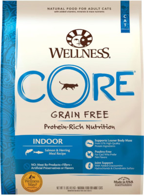 Wellness CORE Grain-Free Indoor Salmon & Herring Meal Recipe Dry Cat Food,11lb