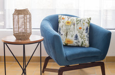 Botanical Wildflowers with White Background Spun Polyester Square Pillow