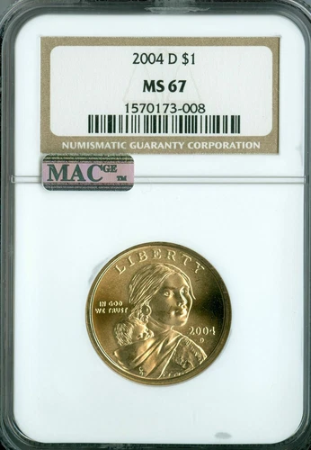 2004 D SACAGAWEA DOLLAR NGC MS67 PQ MAC SPOTLESS *