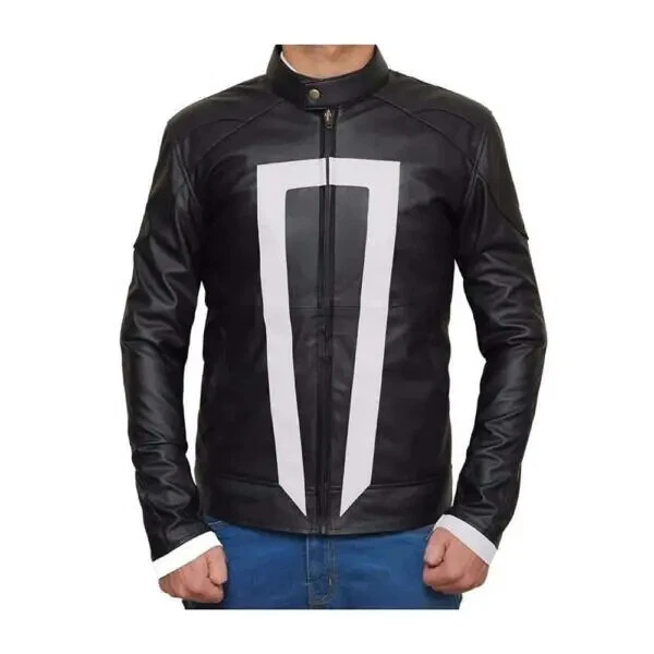 New Marvel's Agents Of S.H.I.E.L.D-Robbie Reyes Ghost Rider Black Leather Jacket