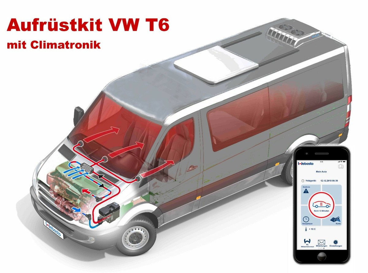 Webasto Aufrüstkit VW T6.1,Einbausatz,Thermo Connect Web App 
