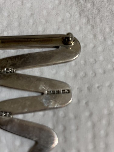 Sterling Silver Squiggly Brooch/Pin 16g - Picture 6 of 7