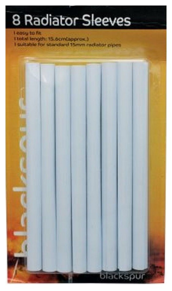 8 White Radiator Pipe Cover Sleeves Shrouds Snap Around Radiator Pipe