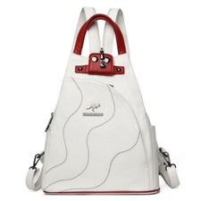 Women Leather Backpacks Zipper Female Chest Bag Travel Back Pack for Ladies