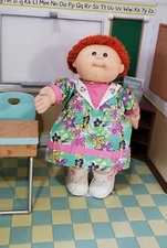 Cabbage Patch Kid CPK Doll Vintage Rare With Transitional Dress Hasbro Red Hair 