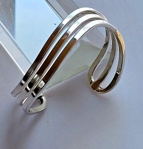 Sterling Silver Wave Cuff Bracelet - Picture 10 of 15