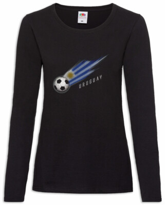 Uruguay Football Comet I Damen Langarm T-Shirt uruguayisch Flagge Fahne Fußball