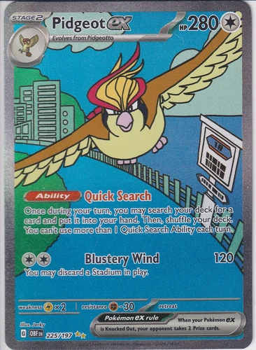 Pidgeot ex 225/197 Sv03: Obsidian Flames Holo NM/MINT