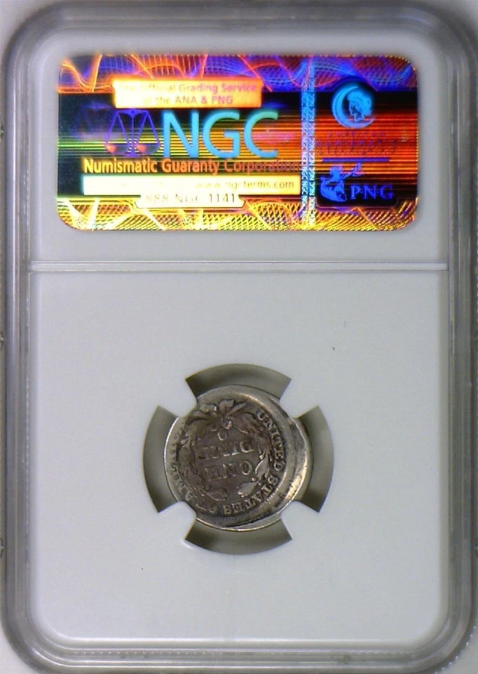 1854-O Arrows Seated Dime 10% Off-Center Mint Error NGC G-4; Rare O-Mint! - Image 4 of 4