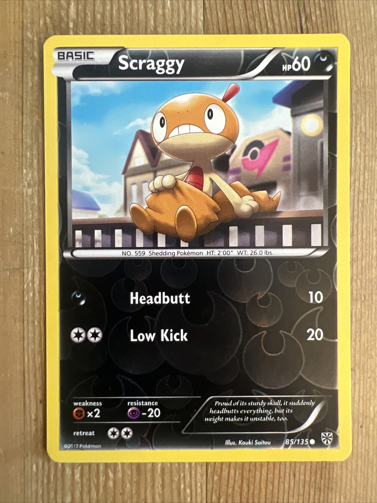Pokémon TCG Scraggy Black and White Plasma Storm 85/135 Reverse Holo Common LP