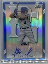 2021 LEAF PERFECT GAME METAL BLUE REFRACTOR RILEY STANFORD AUTO 17/30