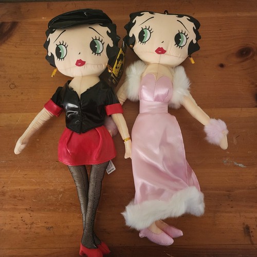Betty Boop Biker & Glamour Bundle, Vintage Cloth Dolls 1999 Kellytoy New