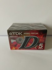 TDK D 60 Cassette Tapes, 5 Pack, NEW & SEALED.
